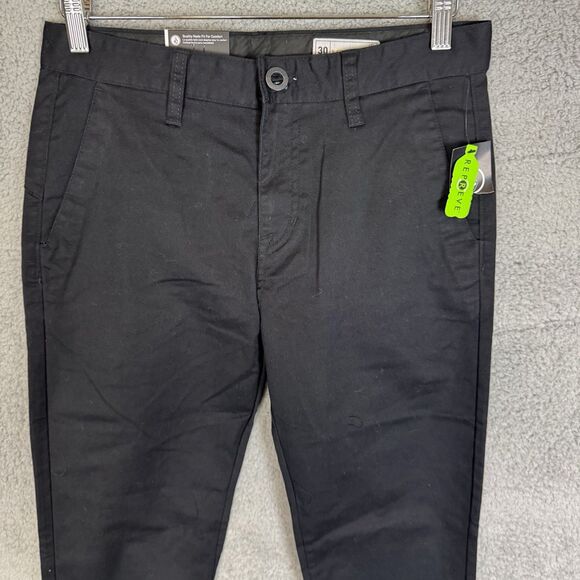 S‎ Volcom Pants Mens 30x30 Black Frickin Chino Modern Straight Skate Surf NEW - Picture 2 of 12